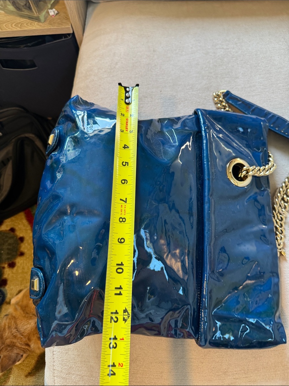 HTF Christian Louboutin Cyclope Patent Leather Chain Tote Bag - Picture 3 of 16
